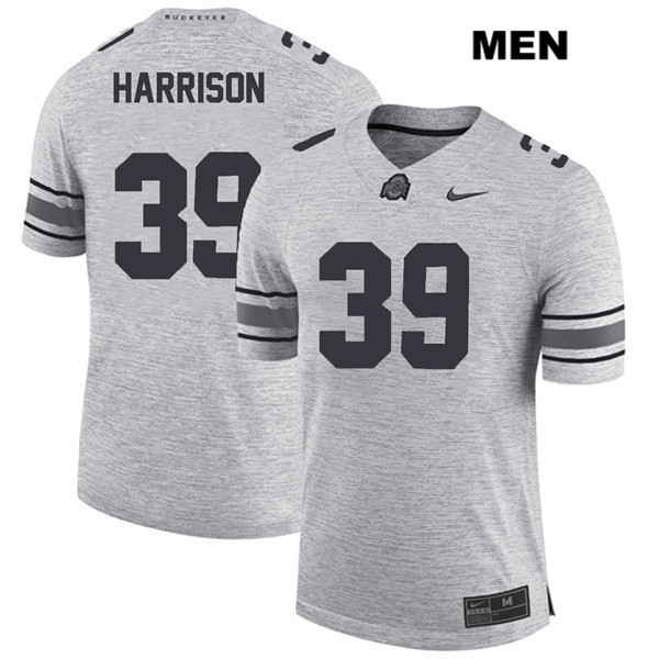 Ohio State Buckeyes Men's Malik Harrison #39 Gray Authentic Nike College NCAA Stitched Football Jersey BH19B12GZ